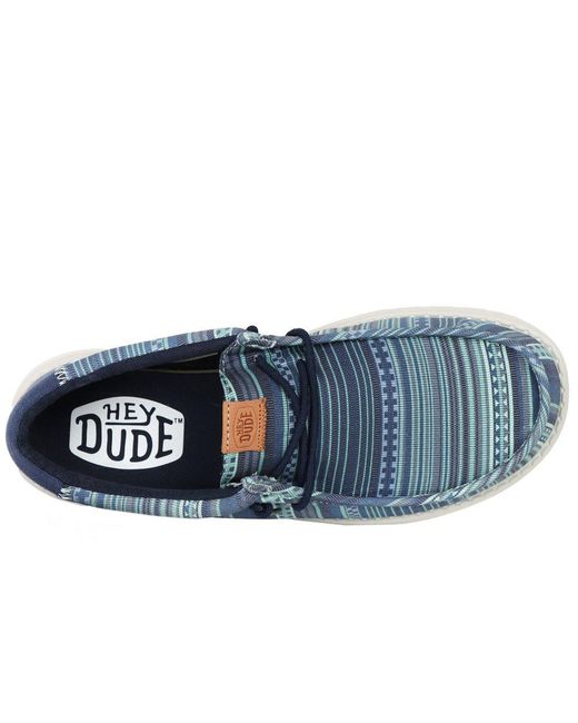 HeyDude Blue Wally Surf Shawl Canvas Shoes for men