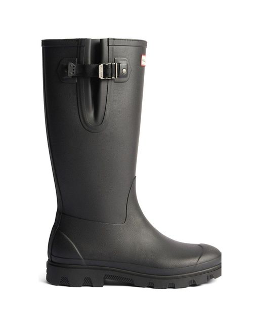 Hunter Black Field Downpour Adjustable Wellingtons for men