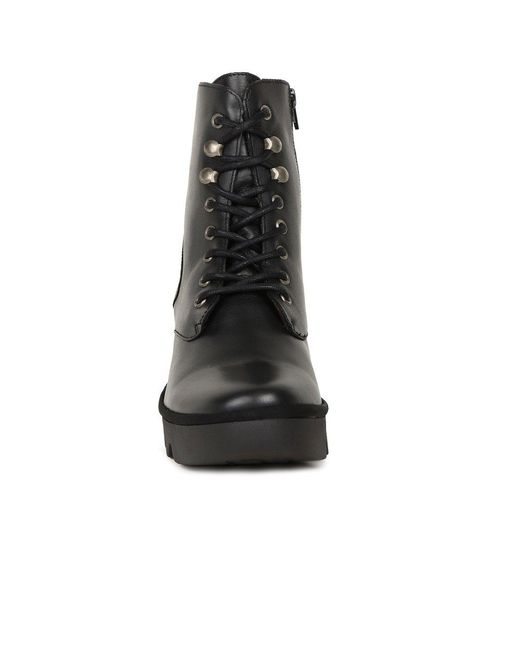 Fly London Black Birr Wedge Heel Boots