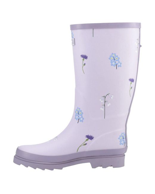 Cotswold Purple Wildflower Tall Wellingtons