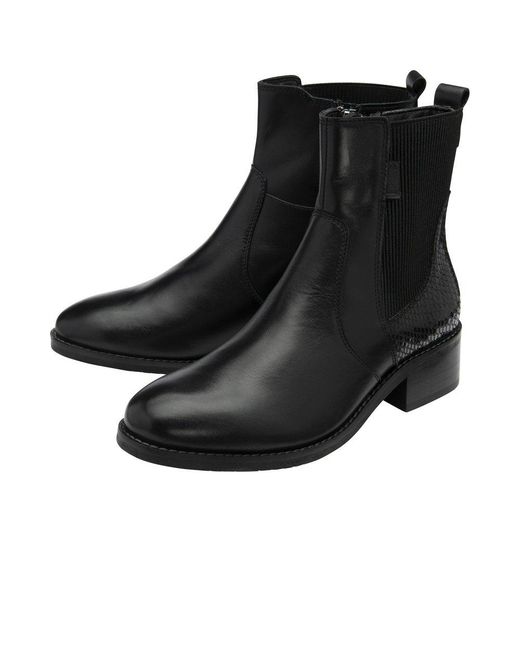 Lotus Black Lindley Ankle Boots
