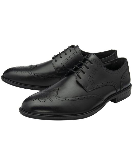 Lotus Black Skipton Brogues for men