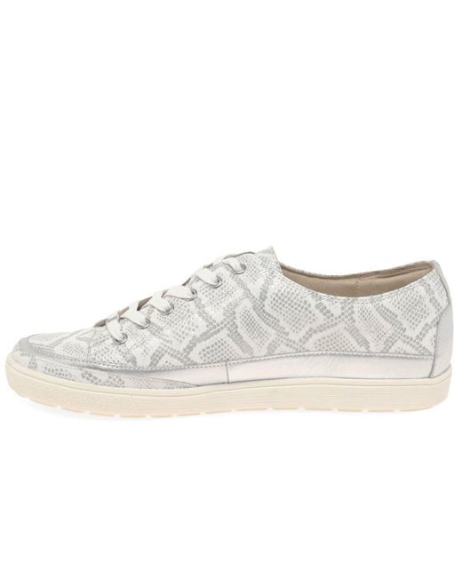 Caprice White Star Casual Lace Up Trainers