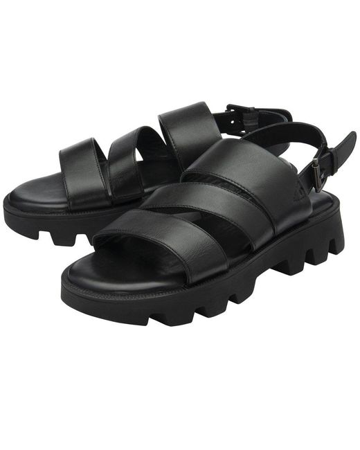 Lotus Black Xena Flatform Sandals
