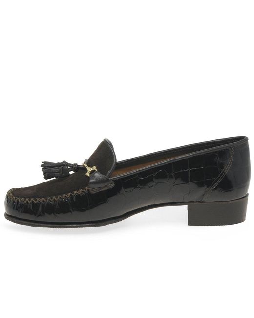 Charles Clinkard Black Raise Tassel Moccasins