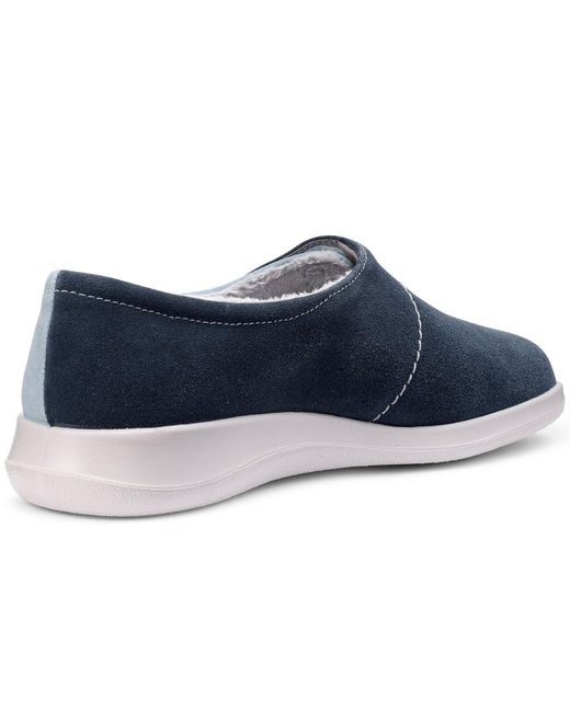 Hotter Blue Wrap Wide Fit Warmlined Slippers