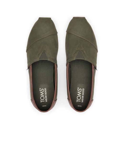 TOMS Green Alpargata Classic Slip On Shoes for men