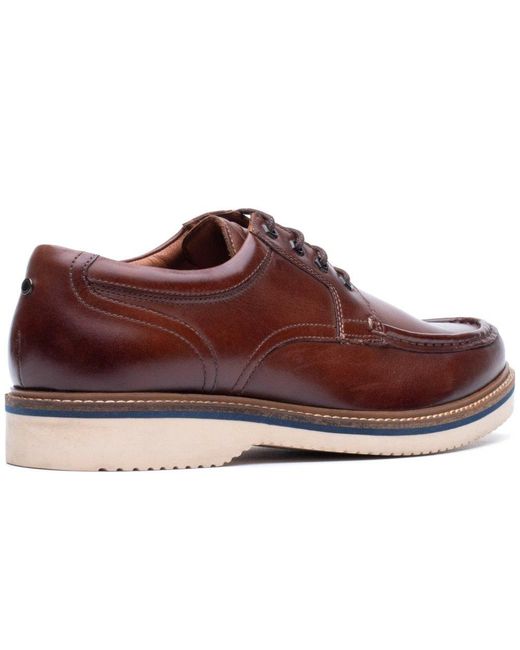 Base London Brown Langdon Apron Toe Shoes for men