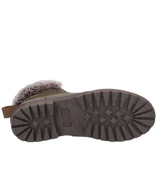 Cotswold Brown Faux Fur-Lined Lace-Up Ankle Boots