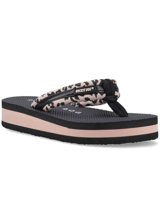 Rocket Dog Blue Monica Leon Leopard Sandals