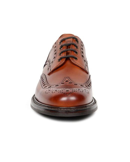 Cheaney Brown Avon Wingcap Brogue Shoe - Dark Leaf Calf Le for men