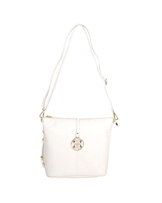 Lakeland Leather White Cartmel Crossbody Handbag