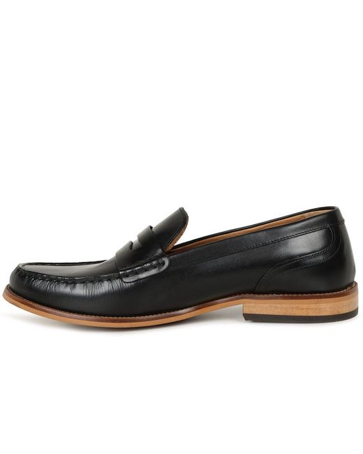 Base London Black Garfield Penny Loafers for men