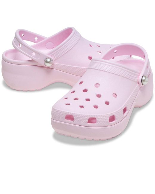 CROCSTM Pink Classic Platform Clogs