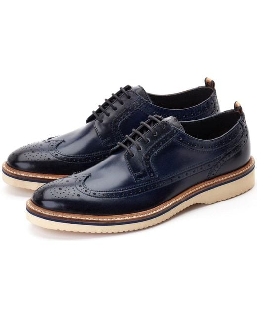 Base London Blue Sully Brogues for men