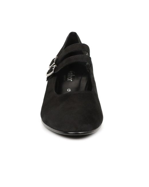 Gabor White Belva Mary Jane Court Shoes Colour: Puder Patent