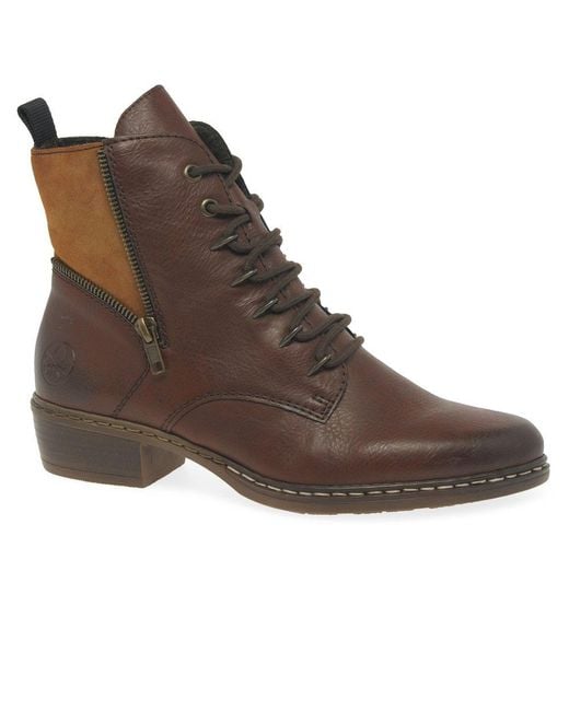 Rieker Brown Regard Ankle Boots