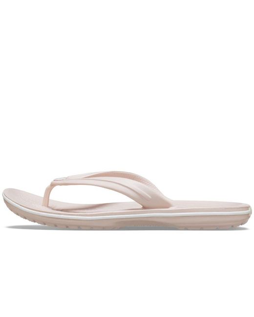 CROCSTM Pink Crocband Flip Toe Post Sandals