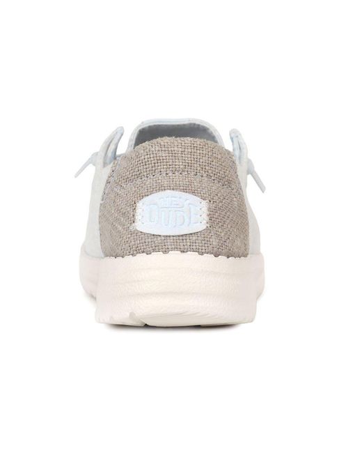 HeyDude White Wendy Eyelet Lace Canvas Shoes