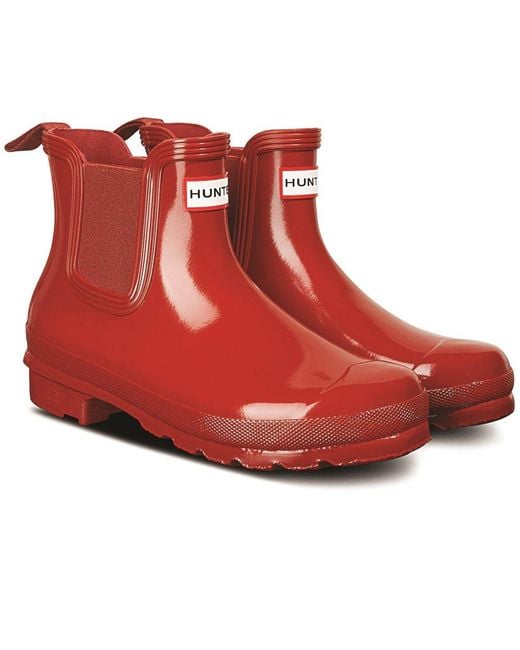 Hunter Red Original Chelsea Gloss Wellingtons