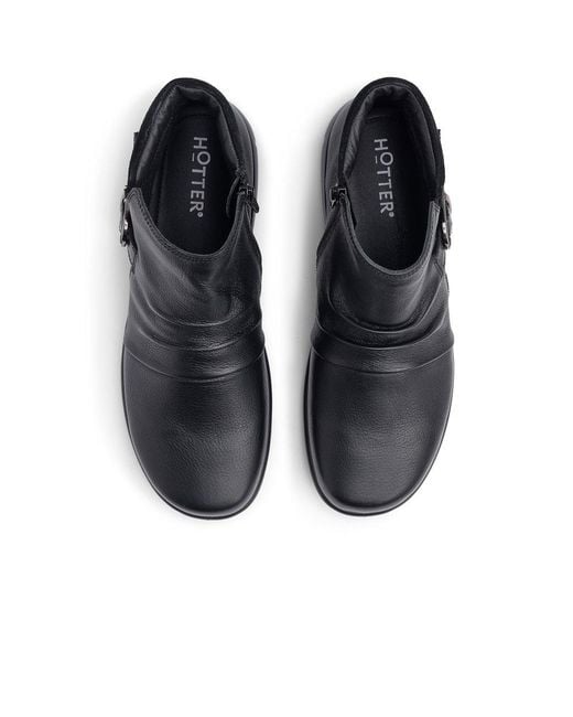 Hotter Black Bramley Extra Wide Fit Ankle Boots
