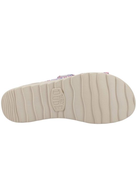 HeyDude Pink Delray Slide Surf Baja Platform Sandals