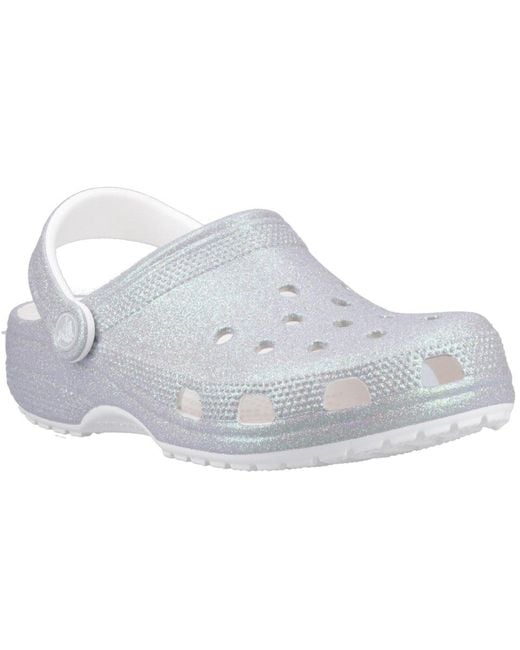 CROCSTM White Classic Glitter Sandals