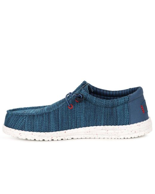 HeyDude Blue Wally Stretch Shoes for men