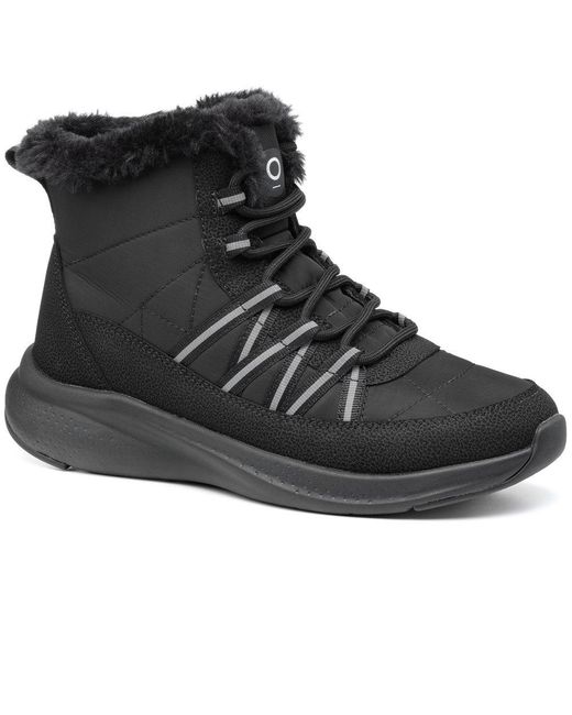 Hotter Black Roam Wr Winter Boots