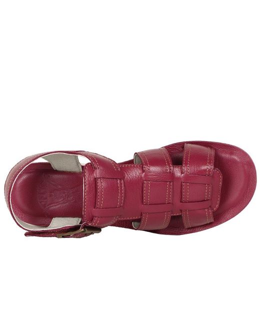Fly London Purple Yudd Wedge Heel Sandals