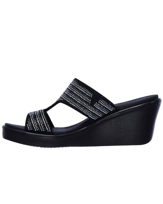 Skechers Rumble On Bling Gal Wedge Sandals | Lyst Australia