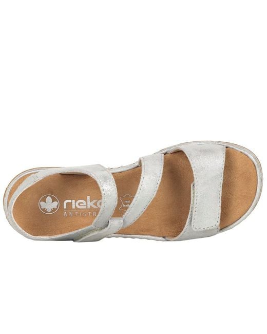 Rieker White Sphere Riptape Sandals