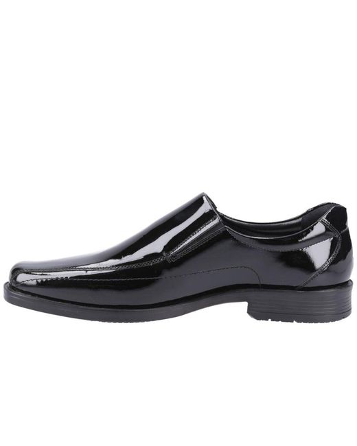 Hush Puppies Black Brody Slip On Patent Shoes for men