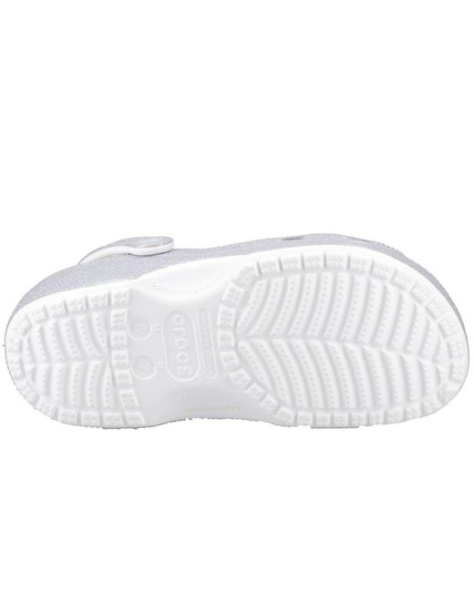 CROCSTM White Classic Glitter Sandals