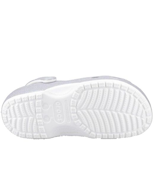CROCSTM White Classic Glitter Sandals
