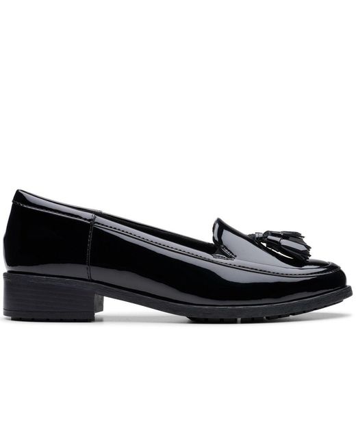 Clarks Black Havisham Edge Tassel Loafers