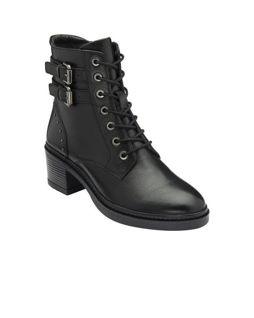 Lotus Black Parton Ankle Boots