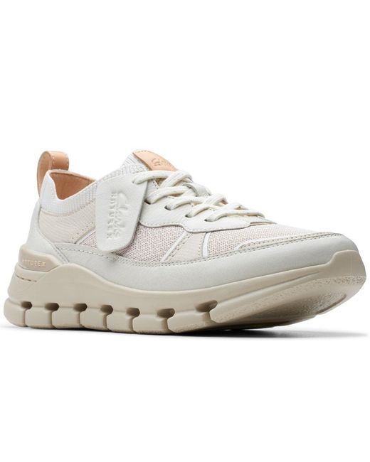 Clarks White Nature X Cove Trainers