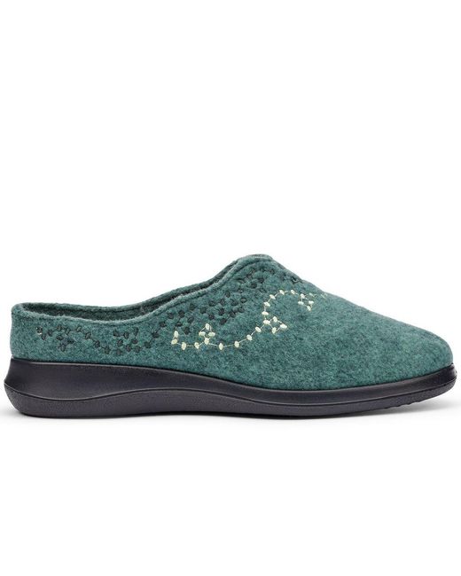 Hotter Blue Cuddle Slippers