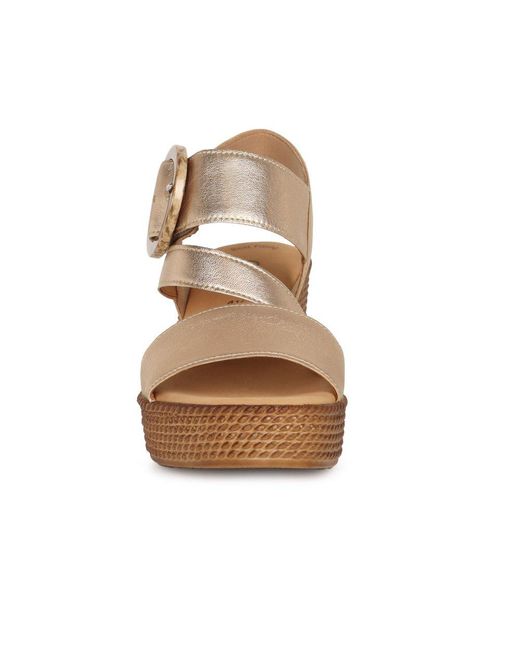 Gabor Metallic Drama Wedge Heel Sandals
