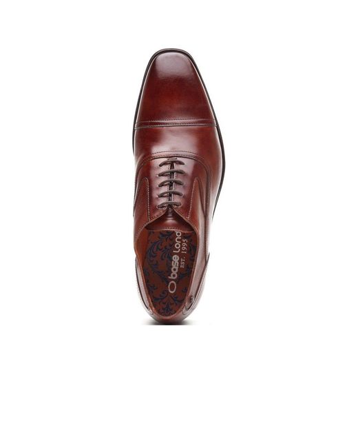 Base London Red Portico Toe Cap Oxford Shoes for men
