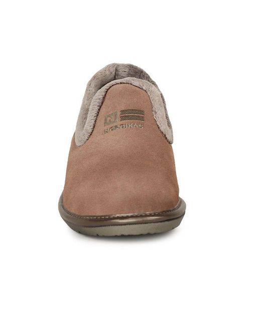 Nordika's Brown Nicola Iii Faux Fur Lined Full Suede Slippers