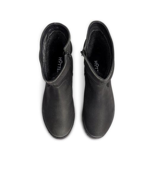 Hotter Black Rhoda Warmlined Boots