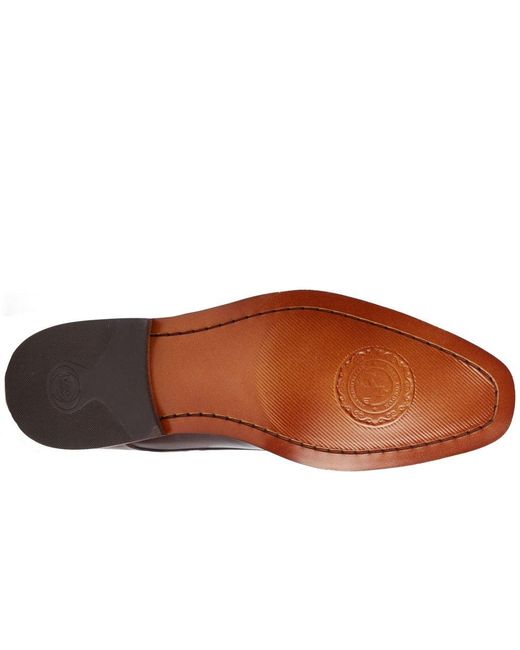 Base London Brown Marley Plain Toe Derby Shoes for men