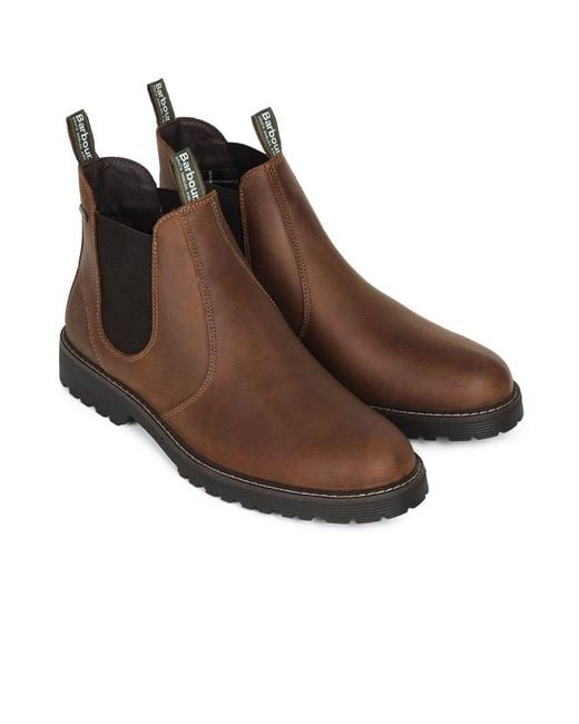 Barbour Brown Patton Chelsea Boots for men