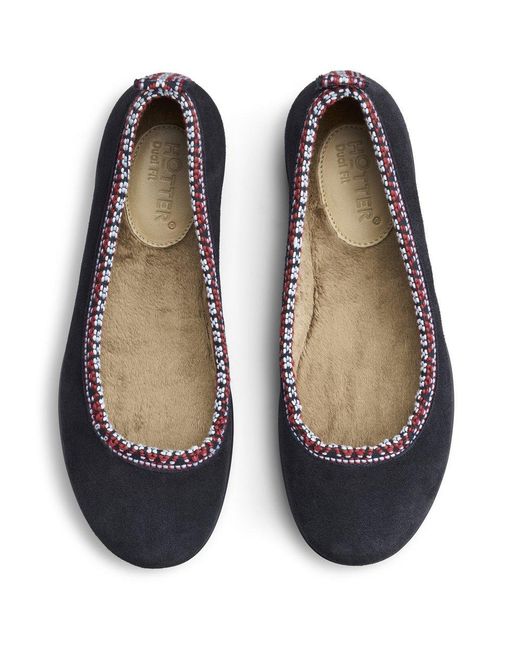 Hotter Blue Honey Wide Fit Slippers