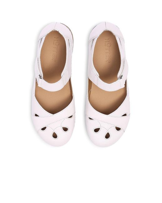 Hotter White Devi Mary Jane Shoes