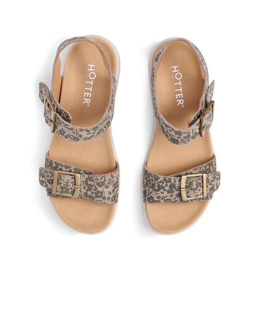 Hotter Metallic Corfu Wide Sandals