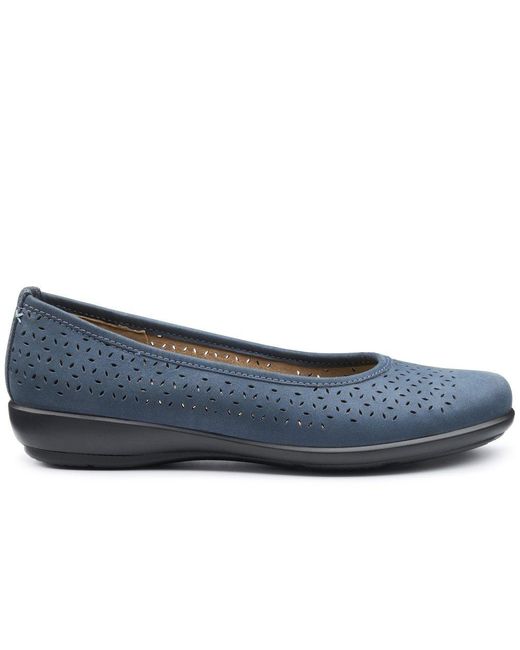 Hotter Blue Livvy Ii Wide Fit Pumps