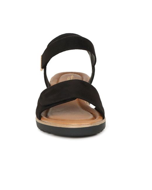 Tamaris Black Iris Low Wedge Sandals